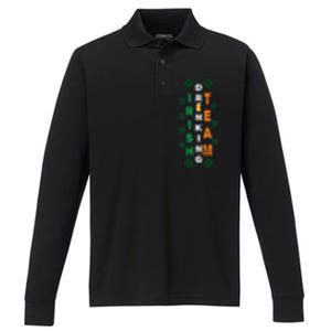 Beer Drunk Irish Drinking Team Clover Saint Patricks Day Performance Long Sleeve Polo