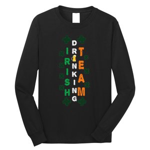 Beer Drunk Irish Drinking Team Clover Saint Patricks Day Long Sleeve Shirt