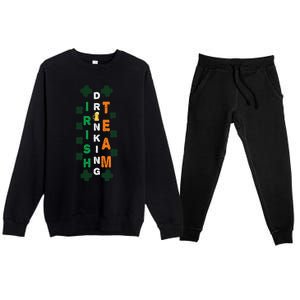 Beer Drunk Irish Drinking Team Clover Saint Patricks Day Premium Crewneck Sweatsuit Set