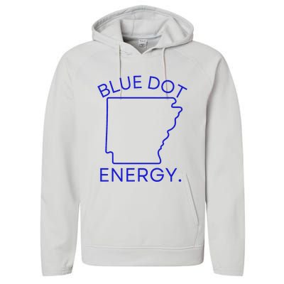 Blue Dot In A Red State Arkansas Vote Kamala Harris Walz 24 Performance Fleece Hoodie