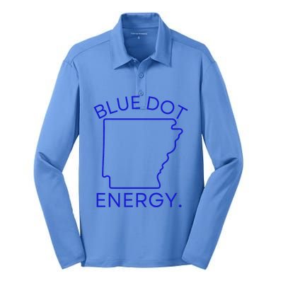 Blue Dot In A Red State Arkansas Vote Kamala Harris Walz 24 Silk Touch Performance Long Sleeve Polo