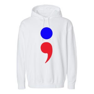 Blue Dot In A Red State Nebraska Vote Kamala Harris Walz Garment-Dyed Fleece Hoodie