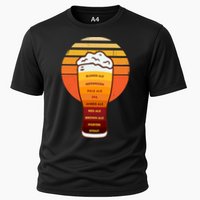 Beer Diversity In A Beer Glass With Foam Retro Beer Types Performance Shirt