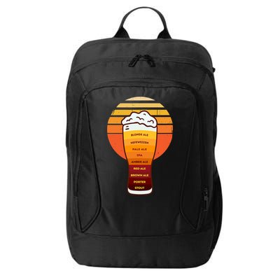 Beer Diversity In A Beer Glass With Foam Retro Beer Types City Backpack