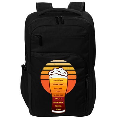 Beer Diversity In A Beer Glass With Foam Retro Beer Types Impact Tech Backpack