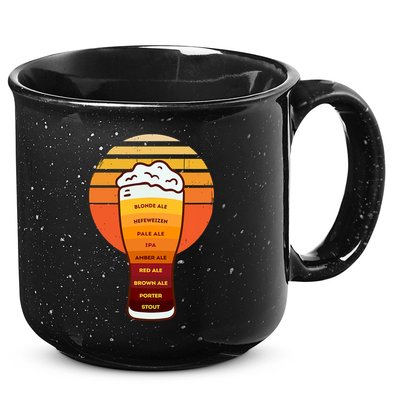 Beer Diversity In A Beer Glass With Foam Retro Beer Types 15oz Campfire Ceramic Mug