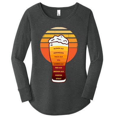 Beer Diversity In A Beer Glass With Foam Retro Beer Types Women's Perfect Tri Tunic Long Sleeve Shirt