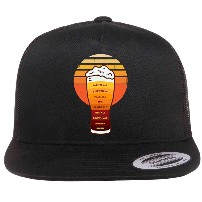 Beer Diversity In A Beer Glass With Foam Retro Beer Types Flatbill Hat