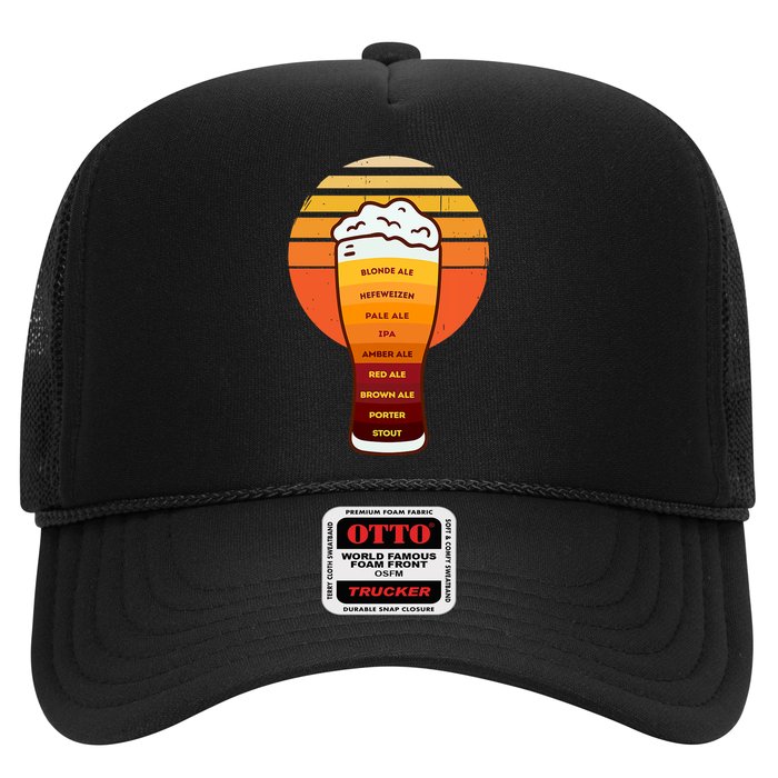 Beer Diversity In A Beer Glass With Foam Retro Beer Types Trucker Hat