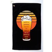 Beer Diversity In A Beer Glass With Foam Retro Beer Types Golf Towel