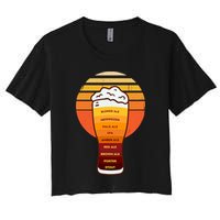 Beer Diversity In A Beer Glass With Foam Retro Beer Types Crop Top