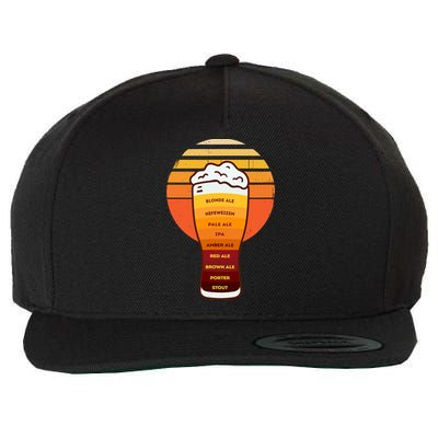 Beer Diversity In A Beer Glass With Foam Retro Beer Types Wool Snapback Cap