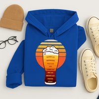 Beer Diversity In A Beer Glass With Foam Retro Beer Types Hoodie