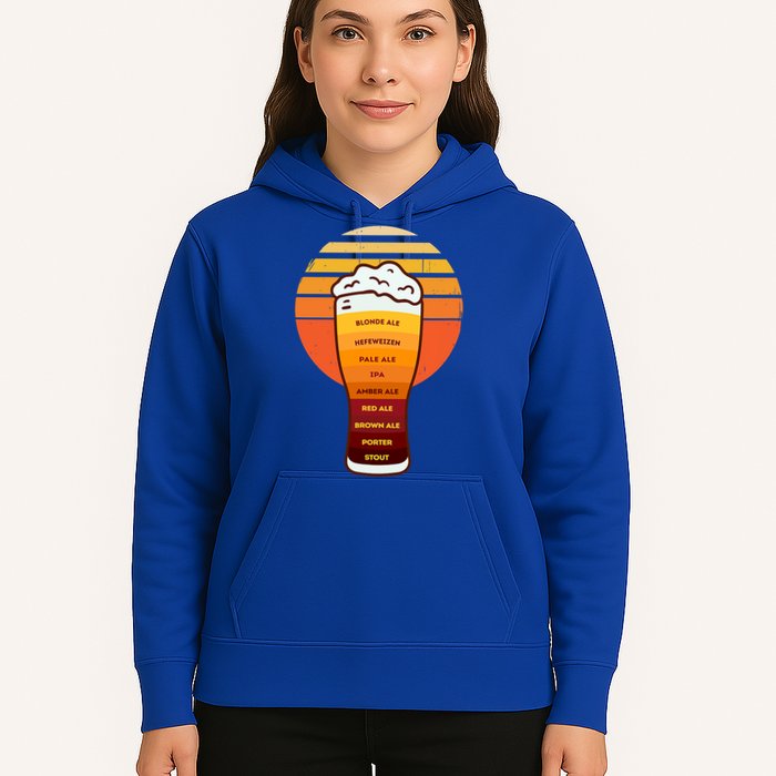 Beer Diversity In A Beer Glass With Foam Retro Beer Types Hoodie