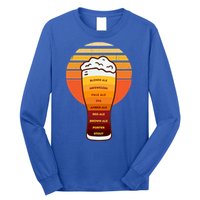 Beer Diversity In A Beer Glass With Foam Retro Beer Types Long Sleeve Shirt