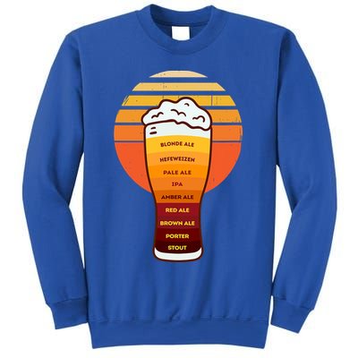 Beer Diversity In A Beer Glass With Foam Retro Beer Types Sweatshirt