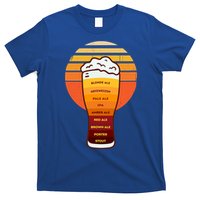 Beer Diversity In A Beer Glass With Foam Retro Beer Types T-Shirt