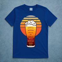 Beer Diversity In A Beer Glass With Foam Retro Beer Types T-Shirt