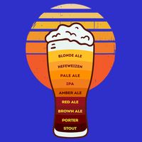 Beer Diversity In A Beer Glass With Foam Retro Beer Types Button
