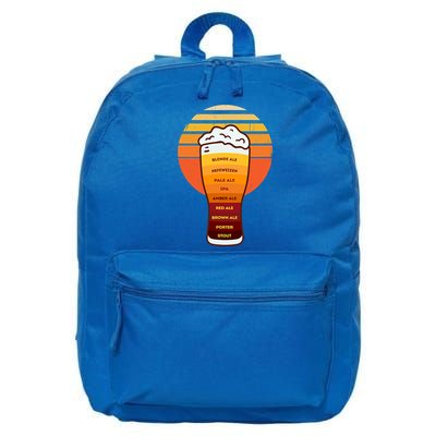 Beer Diversity In A Beer Glass With Foam Retro Beer Types 16 in Basic Backpack