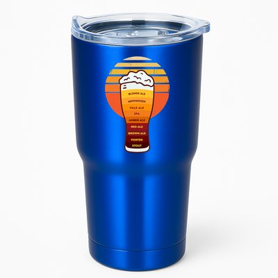 Beer Diversity In A Beer Glass With Foam Retro Beer Types Tumbler