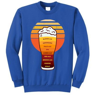 Beer Diversity In A Beer Glass With Foam Retro Beer Types Tall Sweatshirt