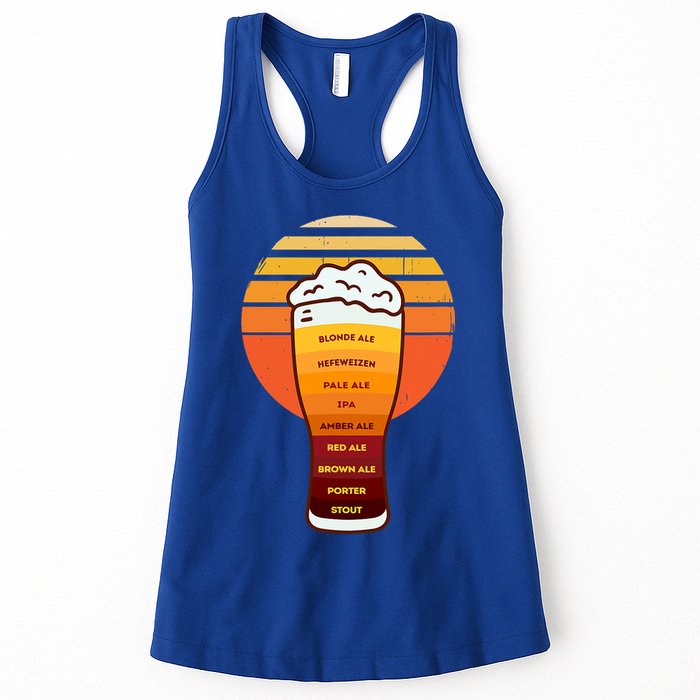 Beer Diversity In A Beer Glass With Foam Retro Beer Types Womens Tank Top