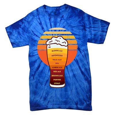 Beer Diversity In A Beer Glass With Foam Retro Beer Types Tie-Dye T-Shirt