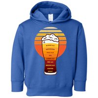 Beer Diversity In A Beer Glass With Foam Retro Beer Types Toddler Hoodie