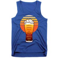 Beer Diversity In A Beer Glass With Foam Retro Beer Types Tank Top