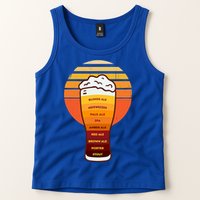 Beer Diversity In A Beer Glass With Foam Retro Beer Types Tank Top