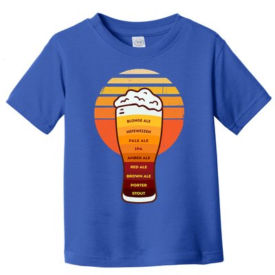 Beer Diversity In A Beer Glass With Foam Retro Beer Types Toddler T-Shirt