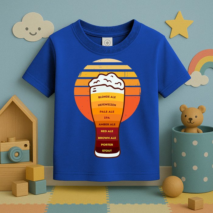 Beer Diversity In A Beer Glass With Foam Retro Beer Types Toddler T-Shirt