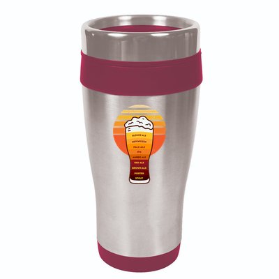 Beer Diversity In A Beer Glass With Foam Retro Beer Types 16oz Travel Tumbler
