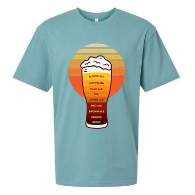 Beer Diversity In A Beer Glass With Foam Retro Beer Types Sueded Cloud Jersey T-Shirt
