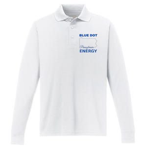 Blue Dot In A Red State Pennsylvania Vote Blue Dot Energy Performance Long Sleeve Polo