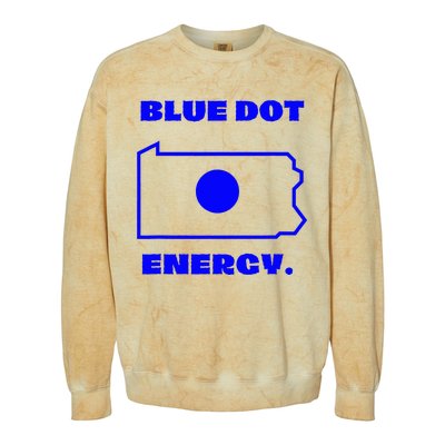 Blue Dot In State Pennsylvania Vote Kamala Harris Walz Colorblast Crewneck Sweatshirt