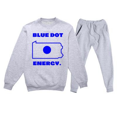 Blue Dot In State Pennsylvania Vote Kamala Harris Walz Premium Crewneck Sweatsuit Set