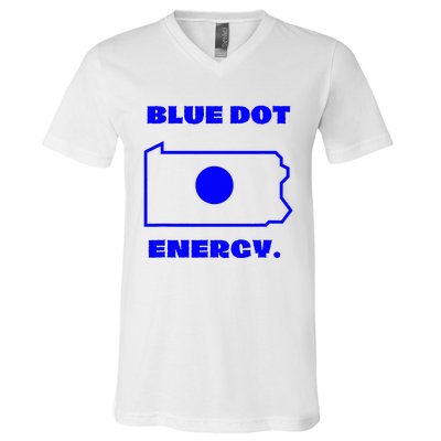 Blue Dot In State Pennsylvania Vote Kamala Harris Walz V-Neck T-Shirt