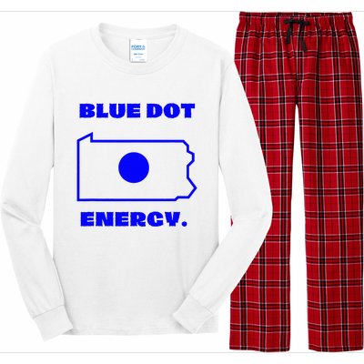 Blue Dot In State Pennsylvania Vote Kamala Harris Walz Long Sleeve Pajama Set