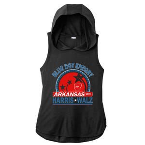 Blue Dot In A Red State Arkansas Kamala Harris Walz 24 Ladies PosiCharge Tri-Blend Wicking Draft Hoodie Tank