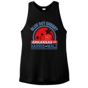 Blue Dot In A Red State Arkansas Kamala Harris Walz 24 Ladies PosiCharge Tri-Blend Wicking Tank