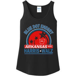 Blue Dot In A Red State Arkansas Kamala Harris Walz 24 Ladies Essential Tank