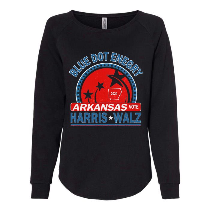 Blue Dot In A Red State Arkansas Kamala Harris Walz 24 Womens California Wash Sweatshirt