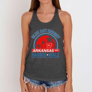 Blue Dot In A Red State Arkansas Kamala Harris Walz 24 Women's Knotted Racerback Tank