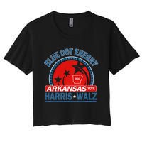 Blue Dot In A Red State Arkansas Kamala Harris Walz 24 Women's Crop Top Tee