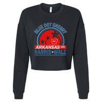 Blue Dot In A Red State Arkansas Kamala Harris Walz 24 Cropped Pullover Crew