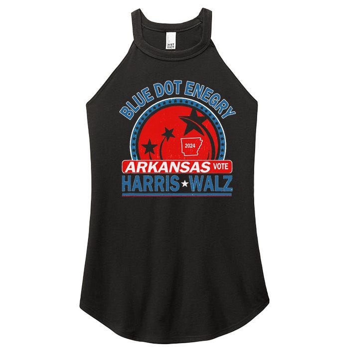 Blue Dot In A Red State Arkansas Kamala Harris Walz 24 Women's Perfect Tri Rocker Tank