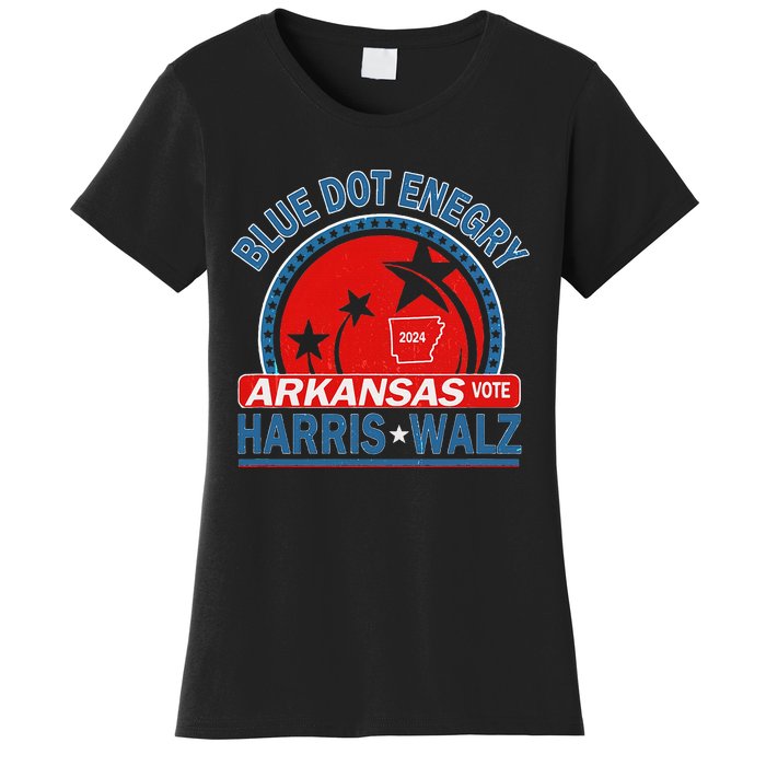 Blue Dot In A Red State Arkansas Kamala Harris Walz 24 Women's T-Shirt