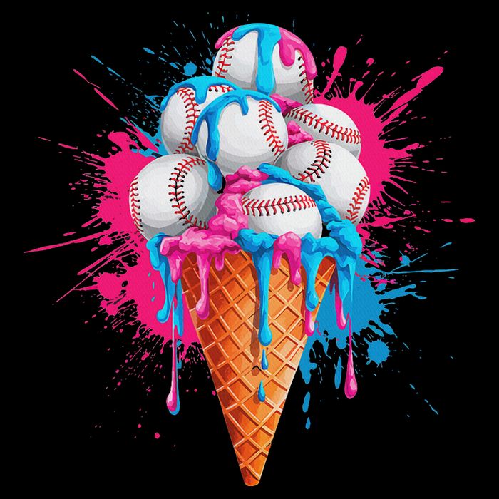 Baseball Drip Ice Cream Sports Lover Ice Cream Cone Bag